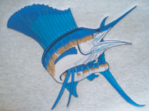 Swordfish or marlin embroidery.